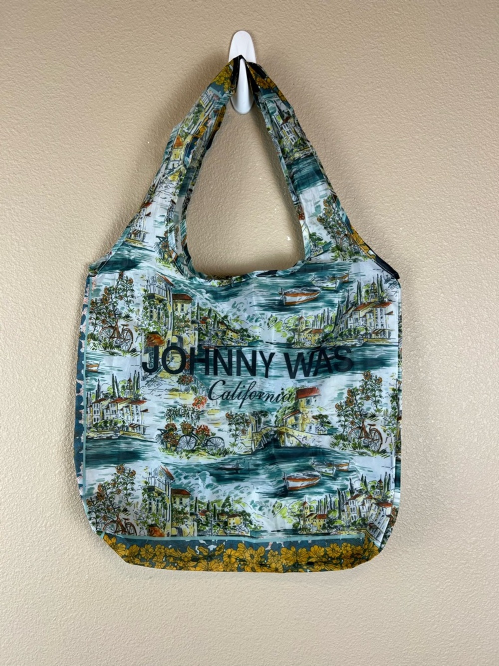 Johnny Was boho tote bike print